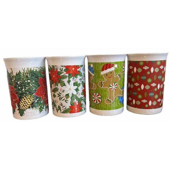 Royal Norfolk Christmas Holiday Coffee Tea Cups Mugs Lot Of 4 - Picture 3 of 6